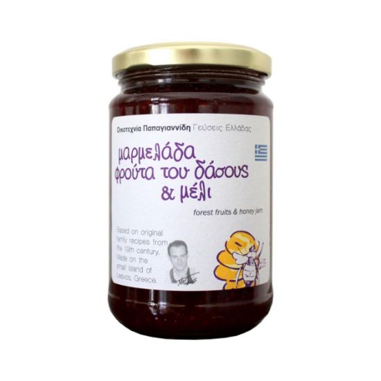 Picture of Οικοτεχνία Παπαγιαννίδη: Γεύσεις Ελλάδας - Μαρμελάδα Φρούτα του Δάσους & Μέλι (Γυάλινο Βάζο - 380g)
