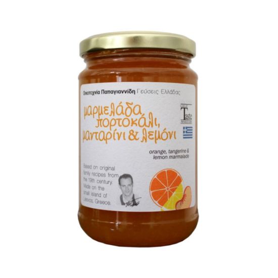 Picture of Οικοτεχνία Παπαγιαννίδη: Γεύσεις Ελλάδας - Μαρμελάδα Πορτοκάλι, Μανταρίνι & Λεμόνι (Γυάλινο Βάζο - 380g)
