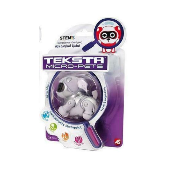Picture of AS Robot Teksta Micro-Pet - White/Silver Puppy (1030-51316)