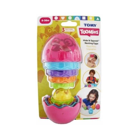 Picture of AS Tomy Toomies: Hide & Squeak Nesting Eggs Piou Piou Gigognes - Pink (1000-73080)