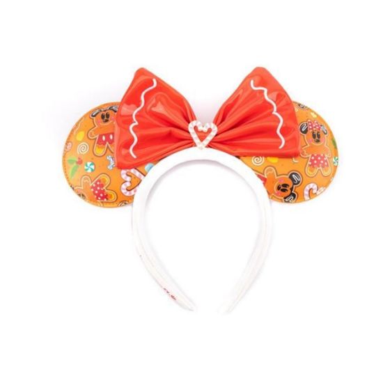 Picture of Loungefly: Disney Ginger Bread Aop Patent Bow Heart Headband (WDHB0094)