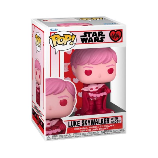 Picture of Funko Pop! Star Wars: Valentines S2 - Luke Skywalker with Grogu #494 Bobble-Head Vinyl Figure