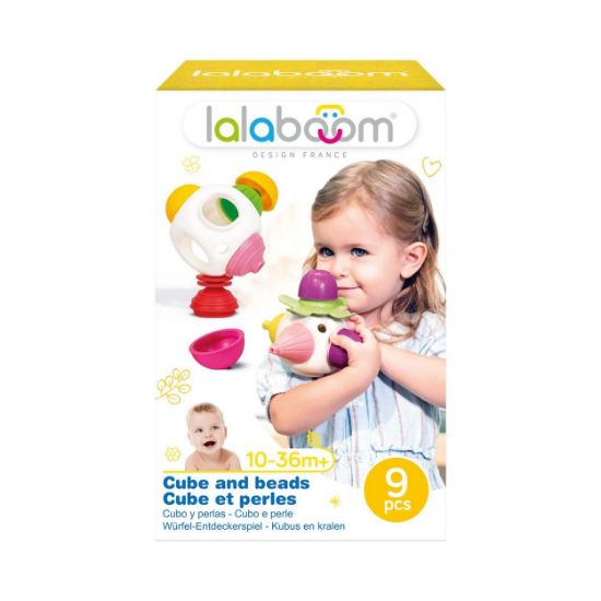 Picture of Lalaboom Educational Baby Toddler Cube And Beads 9 pcs For 10-36 Months
