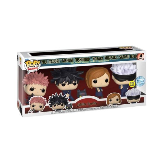 Picture of Funko Pop! 4-Pack Animation Jujutsu Kaisen S1 - Yuji Itadori / Megumi Fushiguro / Nobara Kugisaki / Satoru Gojo (Glows in the Dark) (Special Edition) Vinyl Figures