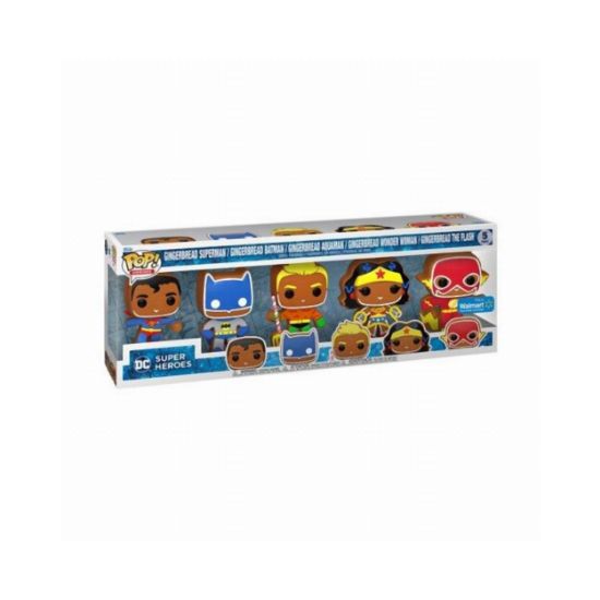Picture of Funko Pop! 5-Pack Heroes: DC Super Heroes - Gingerbread Superman / Gingerbread Batman / Gingerbread Aquaman / Gingerbread Wonder Woman / Gingerbread The Flash (Special Edition) Vinyl Figures