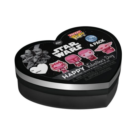 Picture of Funko 4-Pack Pocket Pop! Disney Star Wars - The Mandalorian Happy Valentine's Day Box Vinyl Figures Keychain