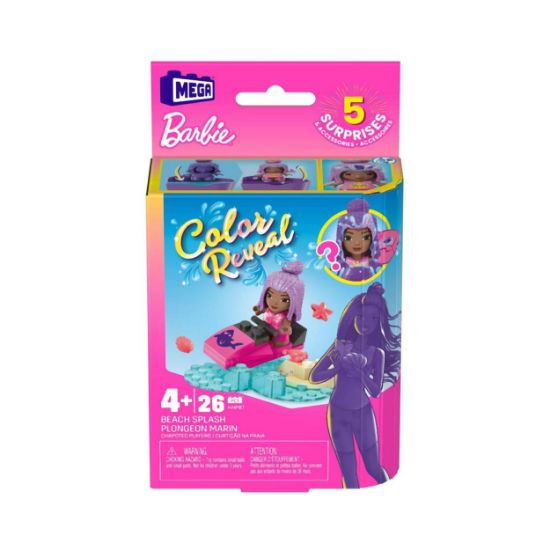 Picture of Mattel Mega Bloks Barbie: Color Reveal - Beach Splash Micro-Doll (HHP87)