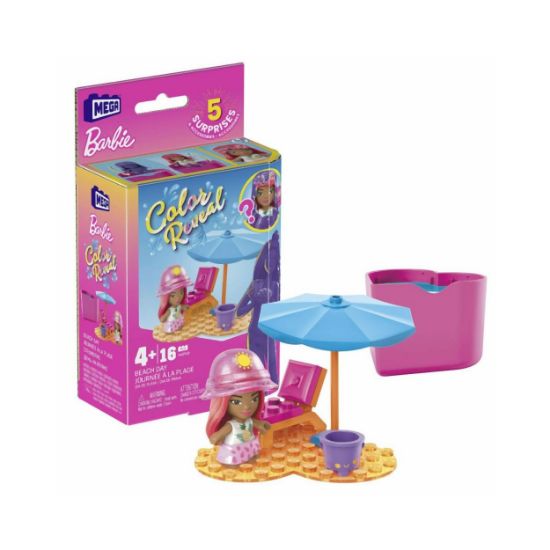 Picture of Mattel Mega Bloks Barbie: Color Reveal - Beach Day Micro-Doll (HHP88)