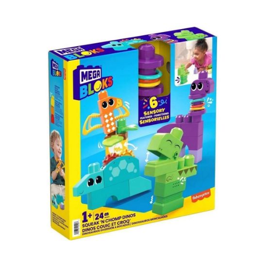 Picture of Mattel Mega Bloks: Sensory Features - Squeak 'N Chomp Dinos (HKN43)