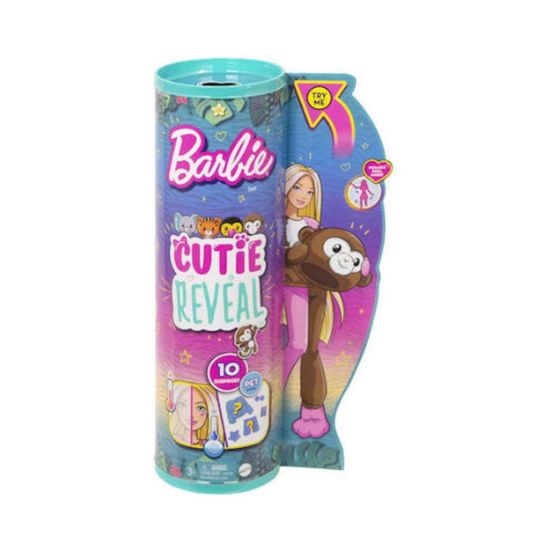 Picture of Mattel Barbie: Cutie Reveal Jungle Series - Monkey Surprise Doll (HKR01)