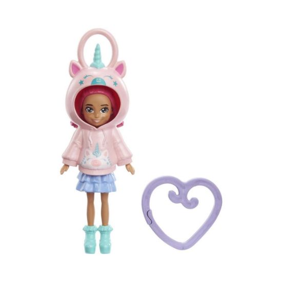 Picture of Mattel Polly Pocket: Hoodie Buddy - Unicorn Doll (HKW02)