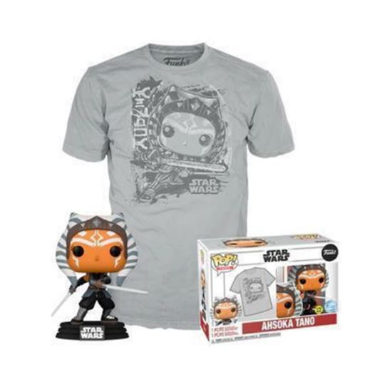 Picture of Funko Pop! & Tees (Adult): Disney Star Wars - Ahsoka Tano (Glows in the Dark) Bobble-Head Vinyl Figure & T-Shirt (S)