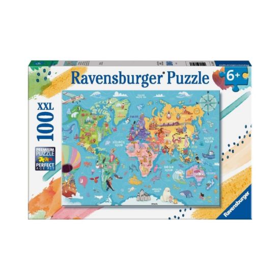 Picture of Ravensburger Puzzle: Map of the World XXL (100pcs) (13343)