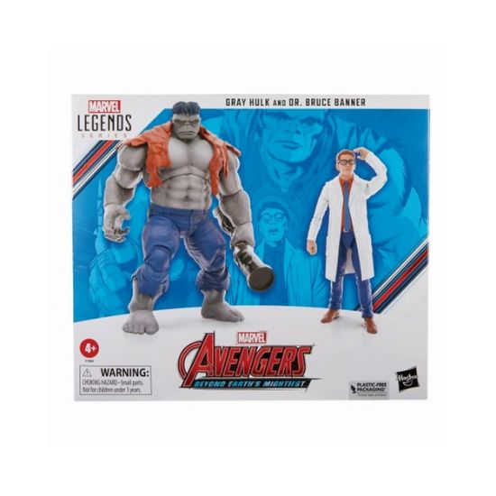 Picture of Hasbro Fans Marvel Avengers: Legends Series (60th Anniversary) - Beyond Earth's Mightiest - Gray Hulk and Dr. Bruce Banner Action Figures (Excl.) (F7084)