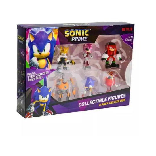 Picture of P.M.I. Sonic Prime 8 Pack Deluxe Box - Including 2 rare hidden characters (S1) Collectible Figures (6.5cm) (Random) (SON2070)