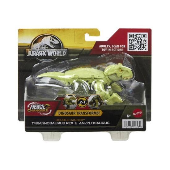 Picture of Mattel Jurassic World: Fierce Changers Double Danger - Tyrannosaurus Rex & Ankylosaurus (HLP08)