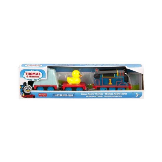 Picture of Fisher-Price Thomas & Friends Motorized - Secret Agent Thomas Motorized Train with 2 Wagons (HMK03)