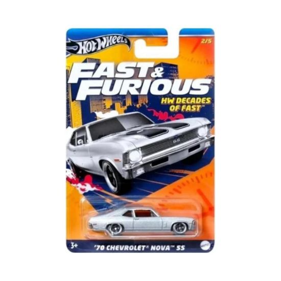 Picture of Mattel Hot Wheels Fast & Furious: HW Decades of Fast - '70 Chevrolet Nova SS Vehicle (HRW42)