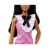Picture of Mattel Barbie Doll - Fashionistas #209 With Black Hair Wearing A Pink Plaid Dress (HJT06)