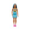 Picture of Mattel Barbie Doll - Fashionistas #218 Long Blue Hair Curvy Doll with Rainbow Top & Teal Skirt (HRH16)