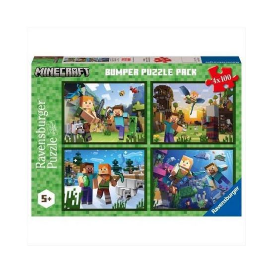 Picture of Ravensburger Puzzle: Minecraft Bumper Puzzle Pack (4x100pcs) (5716)