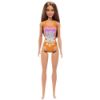 Picture of Mattel Barbie: Beach - Light Brown Hair Doll Wearing Tropical Pink and Orange Swimsuit (HPV21)