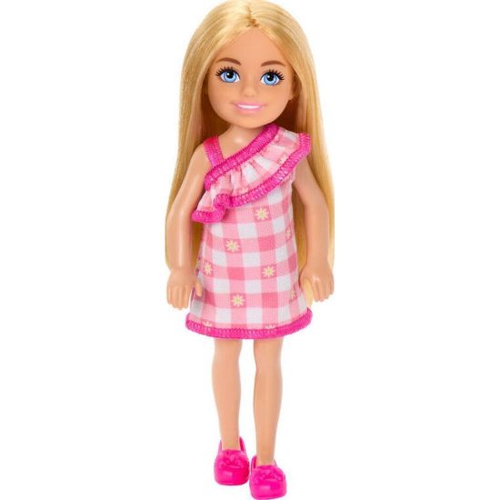 Picture of Mattel Barbie: Chelsea with Checked Dress & Blonde Hair Doll (HXM95)
